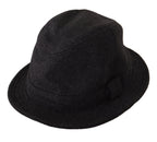 Gray Virgin Wool Logo Fedora Trilby Cappello Hat