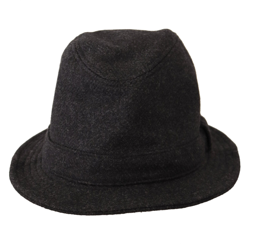 Gray Virgin Wool Logo Fedora Trilby Cappello Hat
