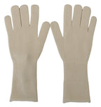 White Cashmere Knitted Hands Mitten Mens Gloves