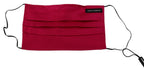 Red Cotton Pleated Elastic Ear Strap One Size Face Mask