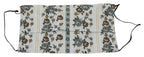 White Floral Cotton Pleated Elastic Ear Strap Face Mask