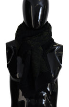 Black Green Knitted Men Neck Wrap Shawl Scarf