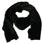 Black Green Knitted Men Neck Wrap Shawl Scarf