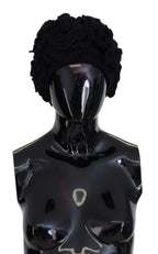 Black Wool Knit Winter Beanie Hat