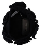 Black Wool Knit Winter Beanie Hat