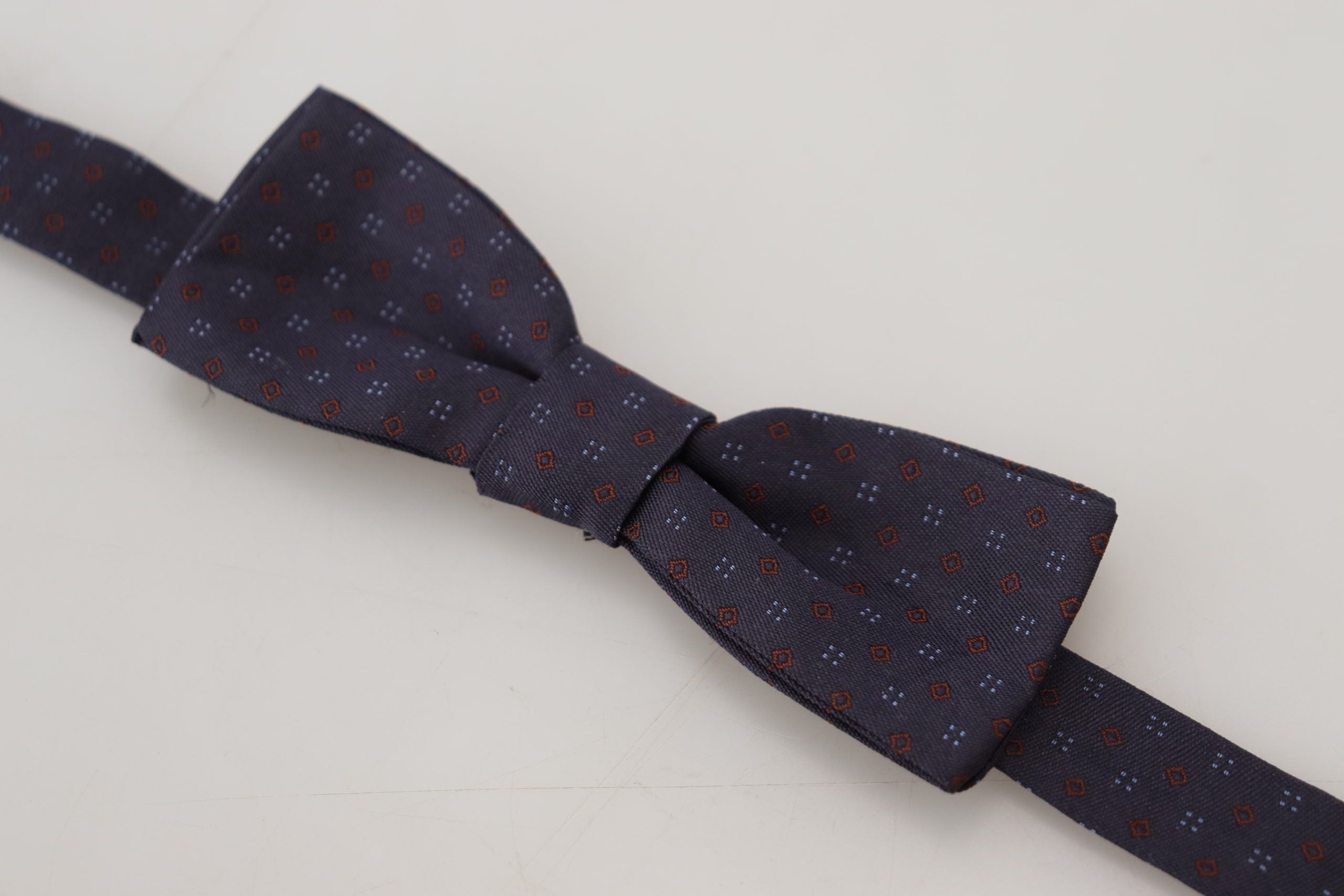 Blue Pattern Silk Adjustable Neck Papillon Bow Tie