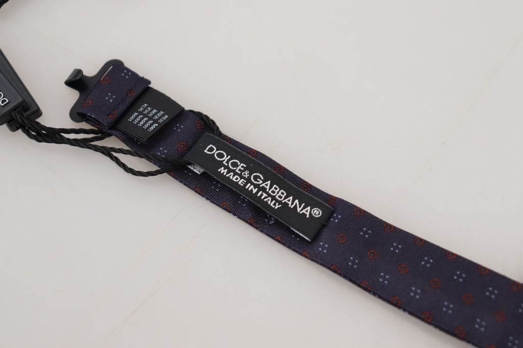 Blue Pattern Silk Adjustable Neck Papillon Bow Tie