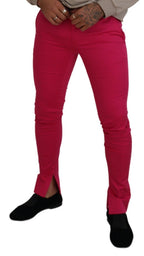 Pink Zipper Buckle Waist Trousers Pants
