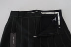 Black Striped Men Trousers Cotton Pants