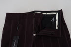 Brown Striped Men Trousers Cotton Pants