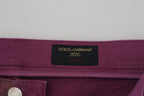 Magenta Cotton Men Casual Harness Denim Jeans