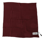 Maroon Silk Crown Square Wrap Handkerchief Scarf