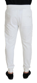 White Sport Logo Cotton Sweatpants Trousers Pants