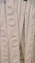 White Sport Logo Cotton Sweatpants Trousers Pants