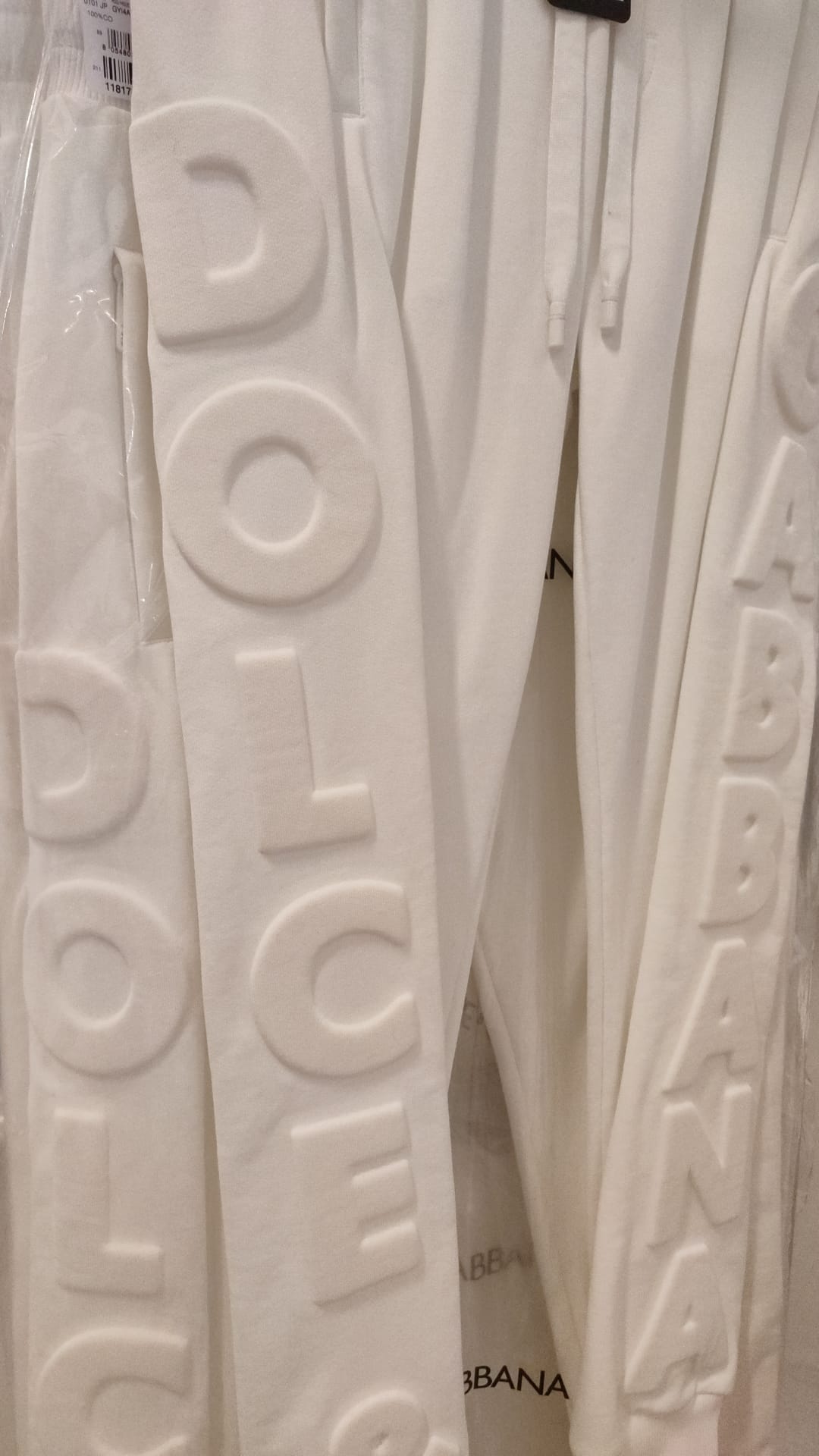 White Sport Logo Cotton Sweatpants Trousers Pants