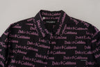 Black Purple Logo Slim Dress Formal Shirt