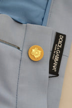 Light Blue Button Wide Leg Pants