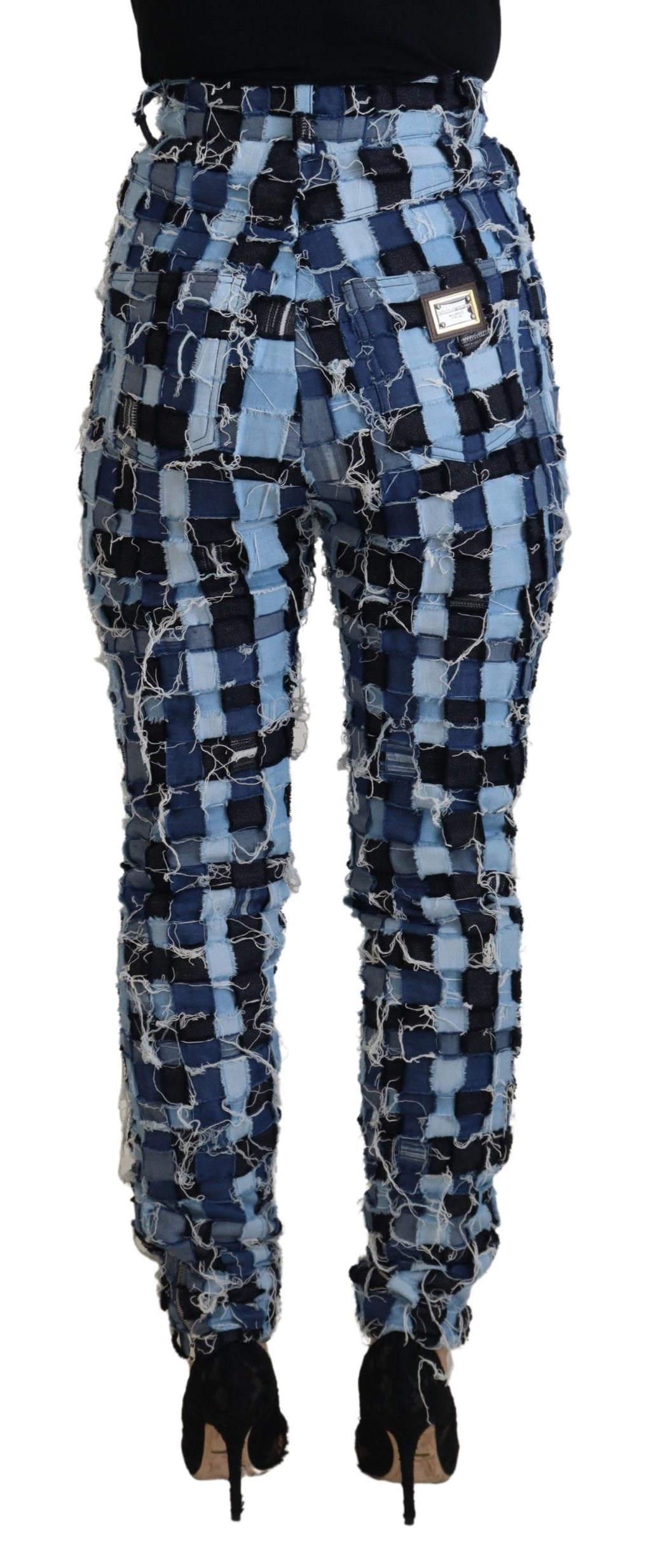 Multicolor Patchwork Cotton Denim Jeans