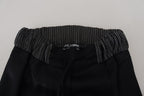 Black Straight Fit Cotton Pants