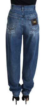 Blue Washed Cotton Tattered Denim Jeans