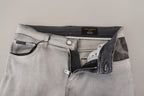 Gray Washed Skinny Men Denim Jeans
