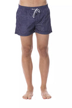 Blue Polyester Men's Swim Trunk