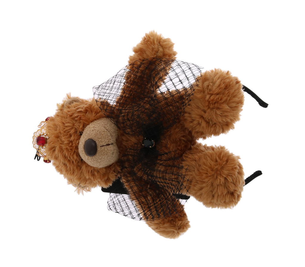 Teddy Bear Gold Crystal  Crown Tiara Diadem Hair Band