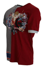 Red Gray Two Model DG Angel Crewneck  T-shirt