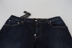 Blue Cotton Straight Fit Casual Denim Jeans