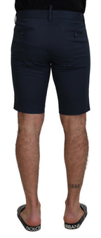 Blue Bermuda Low Waist Men Shorts