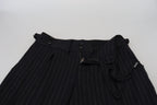 Black Wool Striped Chino Pants