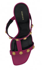 Purple Calf Leather High Heel Sandals