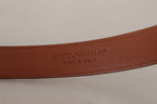 Brown Leopard Embossed Leather Buckle Belt