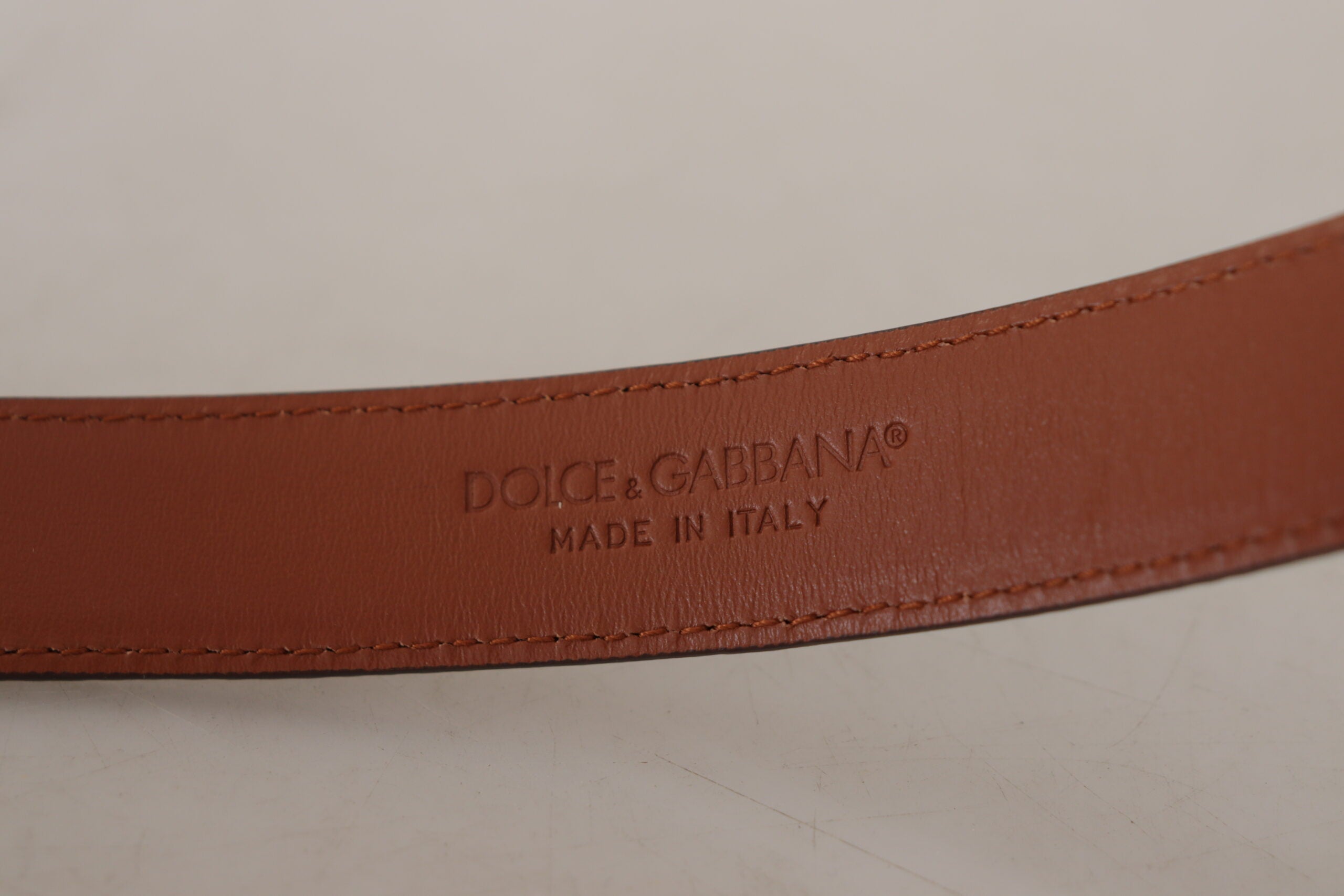 Brown Leopard Embossed Leather Buckle Belt