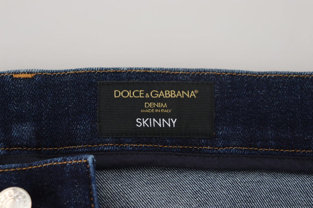 Dark Blue Cotton Denim SKINNY Jeans