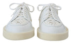 White Leather Low Top Oxford Sneakers Casual Shoes