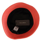 Peach Quilted Faux Leather Women Bucket Cap Hat