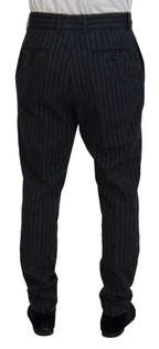 Dark Gray Stripes Chino Dress Pants