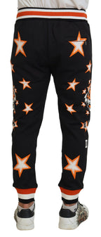 Black Orange Star Trousers Sport Pants