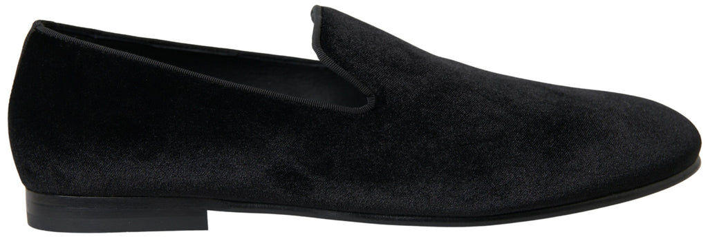 Black Velvet Loafers Formal Shoes