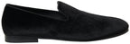 Black Velvet Loafers Formal Shoes