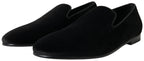 Black Velvet Loafers Formal Shoes