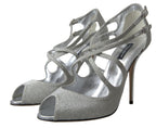 Silver Shimmers Sandals Heel Pumps Shoes