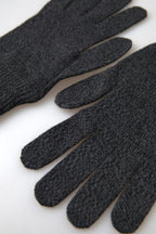 Gray Virgin Wool Knit Hands Mitten Men Gloves