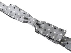 Gray Polka Dot Silk Adjustable Men Neck Papillon Bow Tie
