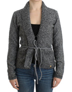 Gray wool knitted cardigan