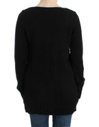 Black knitted wool sweater
