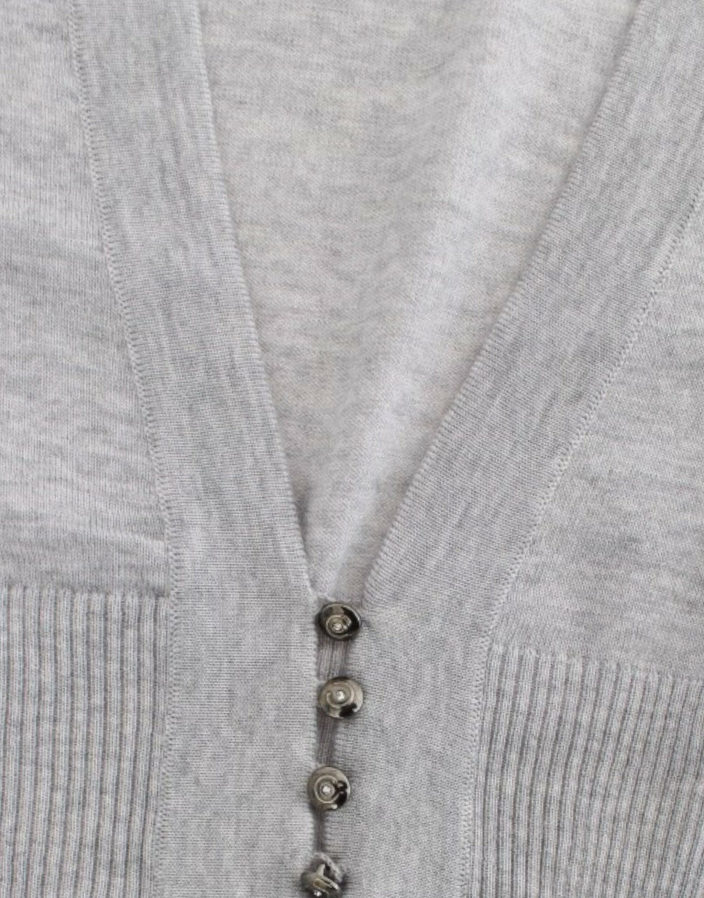 Gray cropped wool cardigan