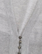 Gray cropped wool cardigan