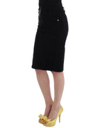 Black Corduroy Pencil Skirt
